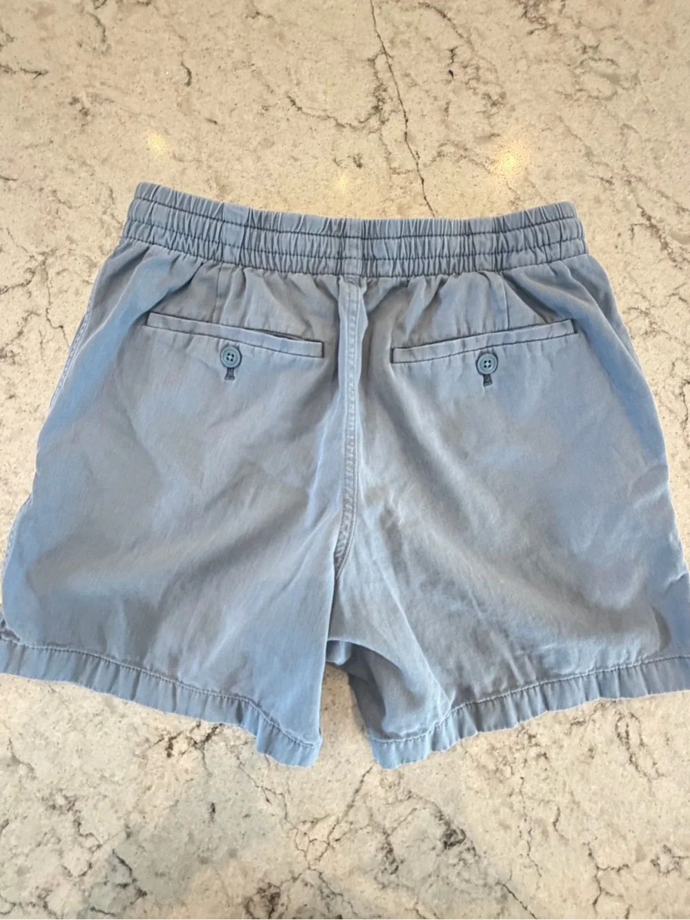 J.Crew Mens Blue Cotton Drawstring Pull On Shorts Small Casual Chino 6 Inseam